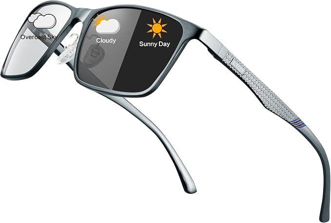 BIRCEN Polarized Mens Sunglasses for Driving: UV Protection Al-Mg Metal Sunglasses Lightweight Shades for Fishing Travel Golf