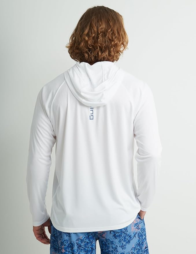 HUK Mens Pursuit Vented Long Sleeve Hoodie, Fishing Shirt with Hood