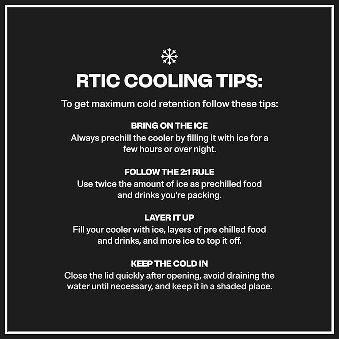 RTIC Ultra-Light Hard Cooler Insulated Portable Ice Chest Box for Drink, Beverage, Beach, Camping, Picnic, Fishing, Boat, Barbecue, 30% Lighter Than Rotomolded Coolers