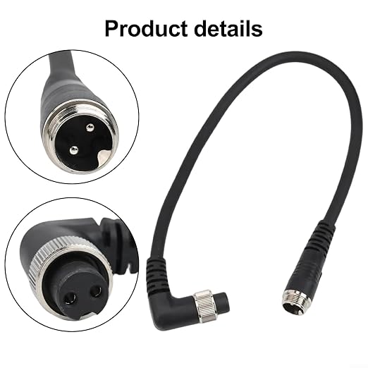 Electric Reel Fishing for Battery Power Cable Elbow 2-Hole Adapter Cord for DAIWA 45Cm PVC Copper Wire Fishing Reel Replacement Parts(3oclock)