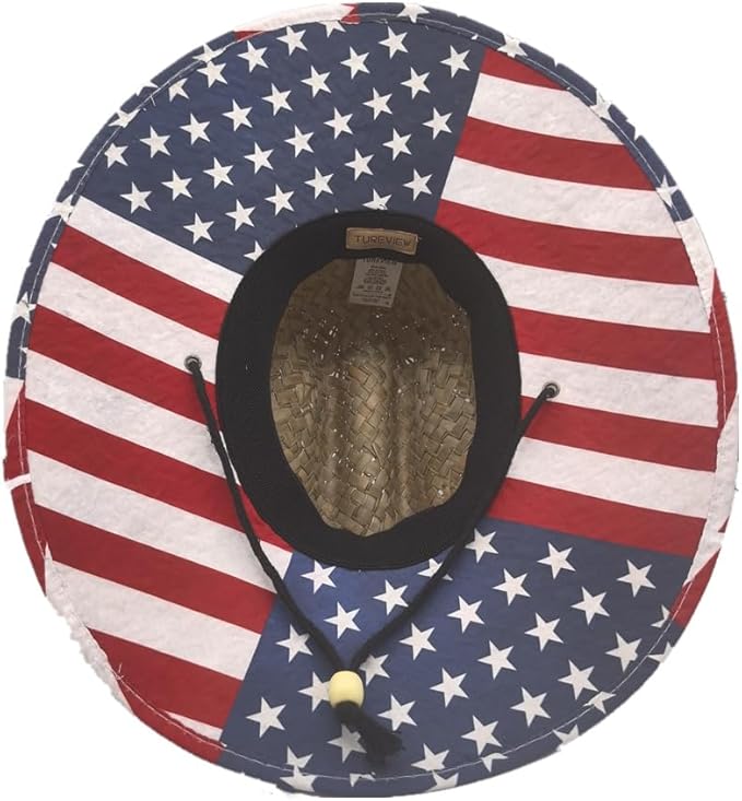 Men's and Wowen's Lifeguard Straw Hat Wide Brim Beach Hat Sun Protection Outdoor Hat for Fishing Hiking
