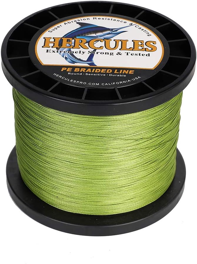 HERCULES Cost-Effective Super Strong 4 Strands Braided Fishing Line 6LB to 100LB Test for Salt-Water, 109/328 / 547/1094 Yards (100M / 300M / 500M / 1000M), Diam# 0.08MM - 0.55MM, Hi-Grade