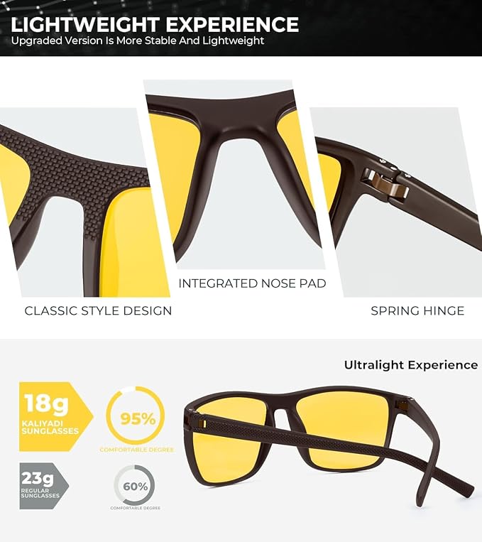KALIYADI Mens Sun-Glasses Polarized Sunglasses-Men: Classic Sunglasses with Ultraviolet Protection for Driving Fishing Golf