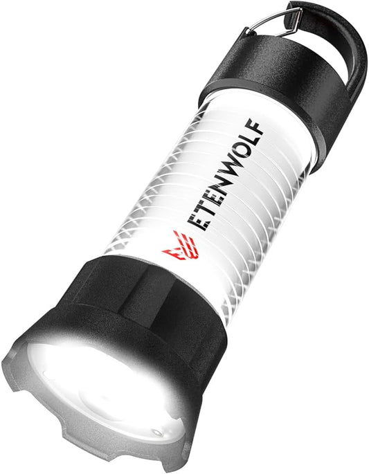 ETENWOLF Ultra Bright Camping Lantern, 1000LM LED Mini Flashlight Spotlight, 5000mAh Rechargeable Lantern with 6 Modes, Waterproof Portable Tent Light for Camping, Hiking, Power Outages & Emergencies