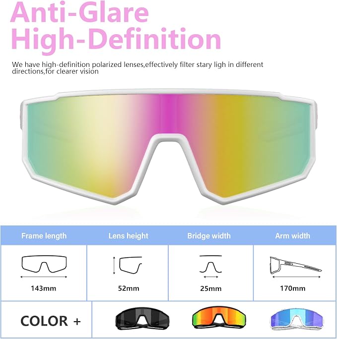 3 Pack Polarized Running Sunglasses for Women Mens Sunglasses UV Protection for Cycling Baseball Fishing