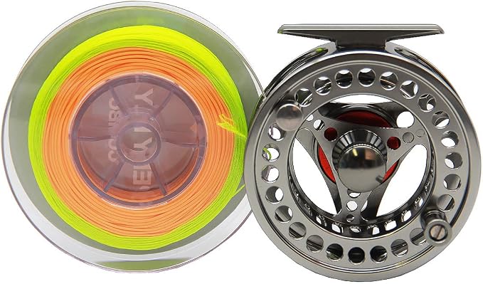 EX-ALC Fly Reel 3/4 5/6 7/8 9/10WT CNC Machined Large Arbor Aluminum Fly Fishing Reels Silver/Gunsmoke Fly Reels