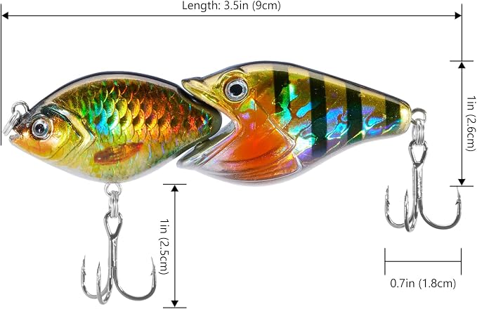 BASSROCK Fish Group Single Jointed Swimbait Bass Fishing Lure Hard Bait 3.5” 11/16oz