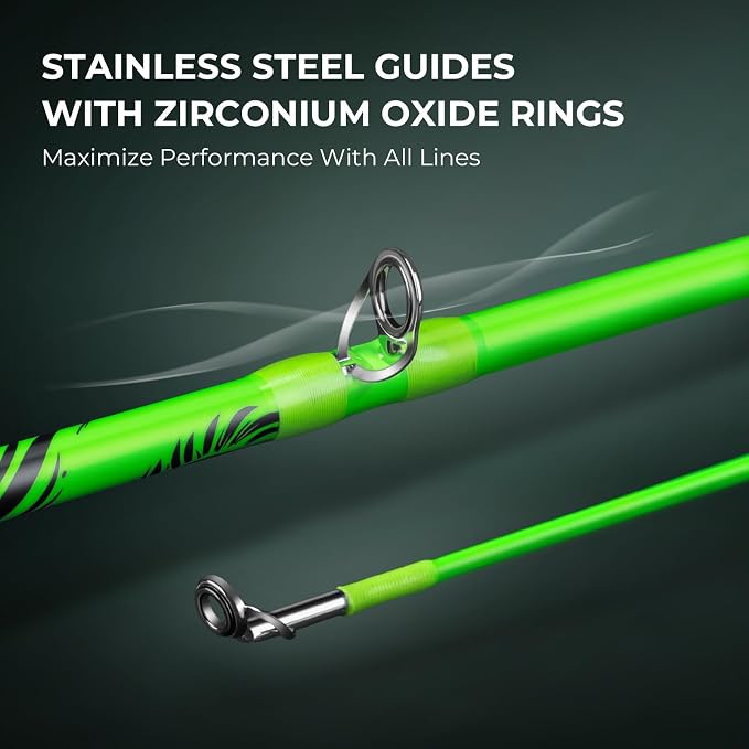 KastKing Zephyr Dual-Tip Fishing Rod and Reel Combo,Spinning & Baitcaster Combo,Dual Tips Section for Different Powers,IM6 Graphite 2-Piece Rod with Extra Tip,Sensitive & Powerful,Freshwater Fishing