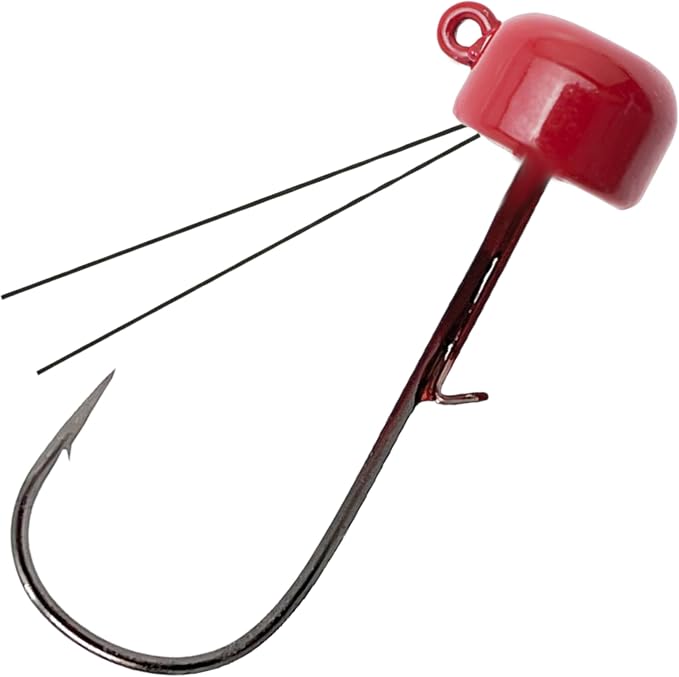 Reaction Tackle Tungsten Mushroom Head Jig Heads, Ned Rig Shroom Jigs for Finesse Bass Fishing, Stand Up Bait with Weedless and EWG Hook Options (5-Pack)