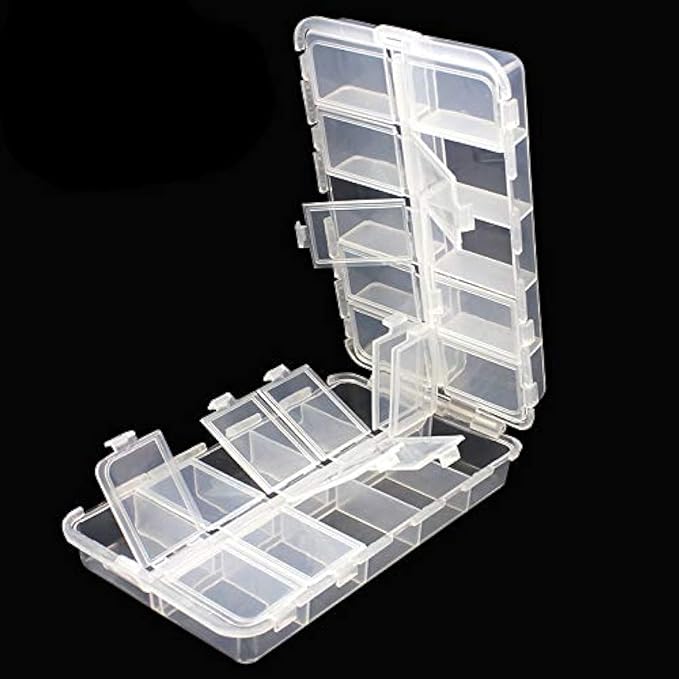 Premium 20 Compartments Tackle Boxes, Tackle Utility Boxes, Plastic Box Storage Organizer Box Adjustable, Fishing Tackle Storage Box Organizer