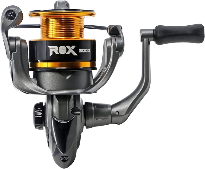 Okuma ROX Spinning Reel – Freshwater Fishing Reel with Multi-Disc Drag, Brass Pinion Gear, Corrosion-Resistant Frame & Aluminum Spool, ROX-3000A