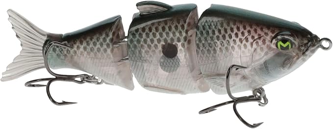 Lew's MachShad Fishing Lure, Lipless Jointed Swimbait, Realistic Swimming Action, Slow Sinking, Size 4 Mustad KVD Elite Short Triple Grip Treble Hooks
