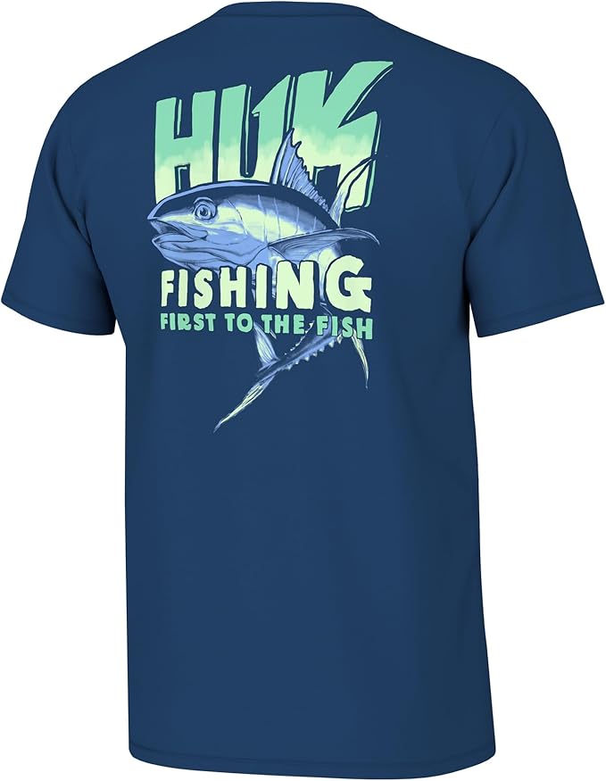 HUK Mens Fishing Graphic Tee, Performance Short Sleeve, Quick-Dry