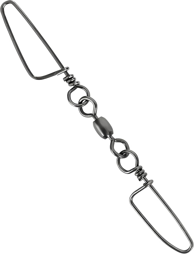 BLUEWING 10pcs Double Snap Swivels 75lbs, 135lbs, 200lbs, 300lbs Stainless Steel Coastlock Fishing Snap Swivel High Strength Saltwater Fishing Tackle Connector
