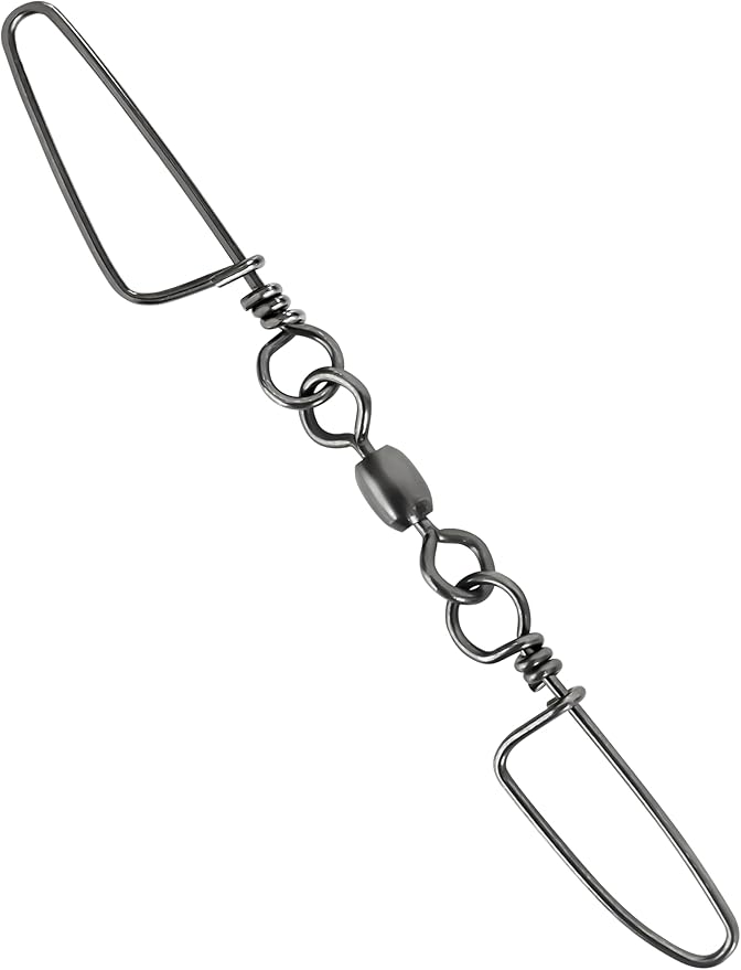 BLUEWING 10pcs Double Snap Swivels 75lbs, 135lbs, 200lbs, 300lbs Stainless Steel Coastlock Fishing Snap Swivel High Strength Saltwater Fishing Tackle Connector