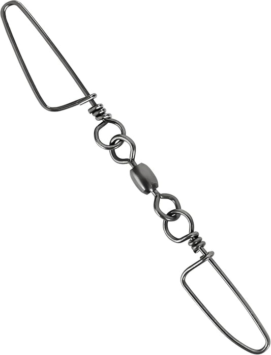 BLUEWING 10pcs Double Snap Swivels 75lbs, 135lbs, 200lbs, 300lbs Stainless Steel Coastlock Fishing Snap Swivel High Strength Saltwater Fishing Tackle Connector