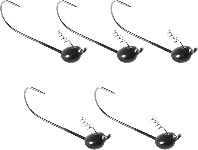 Reaction Tackle Tungsten Shaky Head Jigs for Bass Fishing - Premium Fishing Hooks, Ideal Shaky Head Jig to Catch Big Bass and Other Fish - (5-Pack)