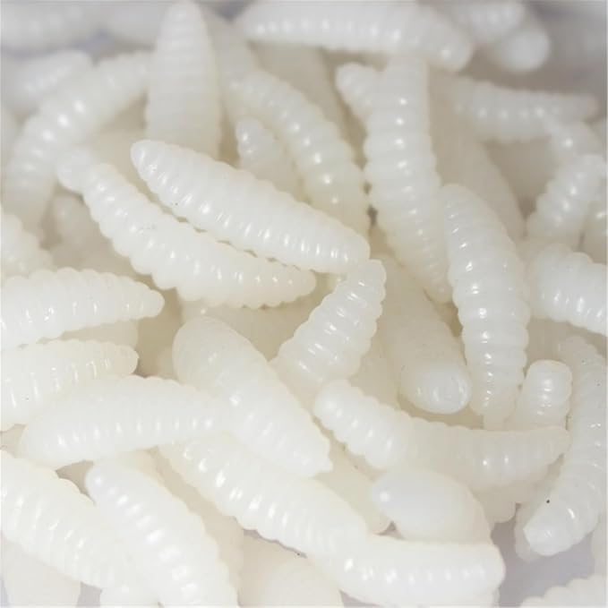 50Pcs Soft Fishing Lures Earthworms Baits Maggot Smell Silicone Artificial Tackle Accessories Earthworms