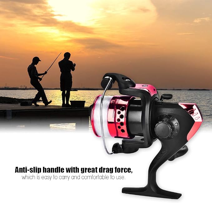 OUKENS Fishing Reel, 3 Colors Freshwater Plastic Plating Lightweight Spinning Fishing Reel Tackle Accessory