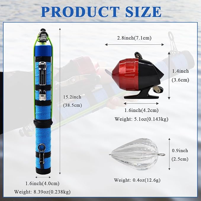 SUFFUSE Fishing Rod, Portable Catapult Lure Fishing Tools, Saltwater and Freshwater Great Gear for Traveling