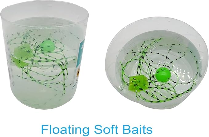 12PCS Silicone Round/Dice-Shaped Fishing Lures Handmade Floating Bass Lure with Multiple Tentacles Soft Plastic Baits for Catfish, Drop Shot, Finesse, Wacky Rig