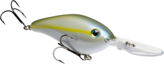 Strike King Pro Model 6XD Fishing Lure, Deep Diving Crankbait, Unique Curved Bill, Free-Floating Rattle Chambers, 1-Ounce, Dives to 19-Feet, Size 1 Treble Hooks