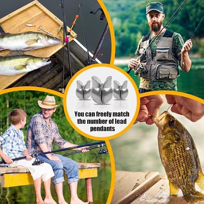 YOTO Removable Split Shot Fishing Weights Sinkers Kit, Reusable Duckbill Open Mouth Lead Sinker, Soft Fishing Sinkers & Weights for Freshwater Bass Trout