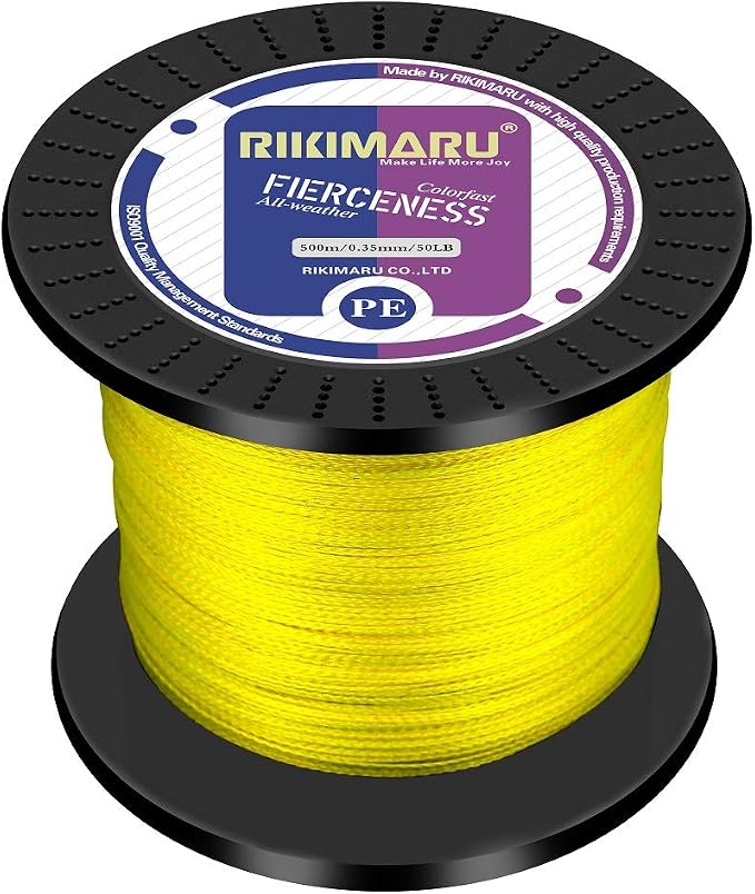 RIKIMARU Braided Fishing Line Abrasion Resistant Superline Zero Stretch&Low Memory Extra Thin Diameter 327-1094 Yds, 4-180LB