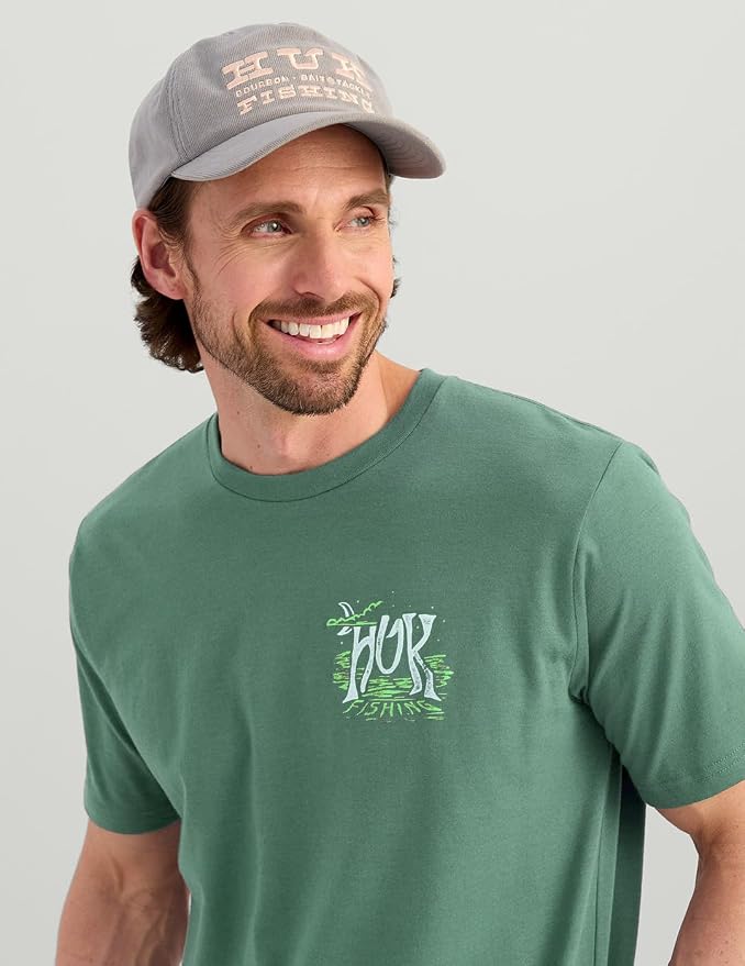 HUK Mens Performance Fishing Logo Tee, Short Sleeve T-Shirt for Men