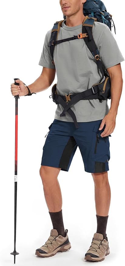 XKTTAC Men's Outdoor Quick Dry Lightweight Stretchy Shorts for Hiking, Tactical, Camping, Travel with 6 Pockets