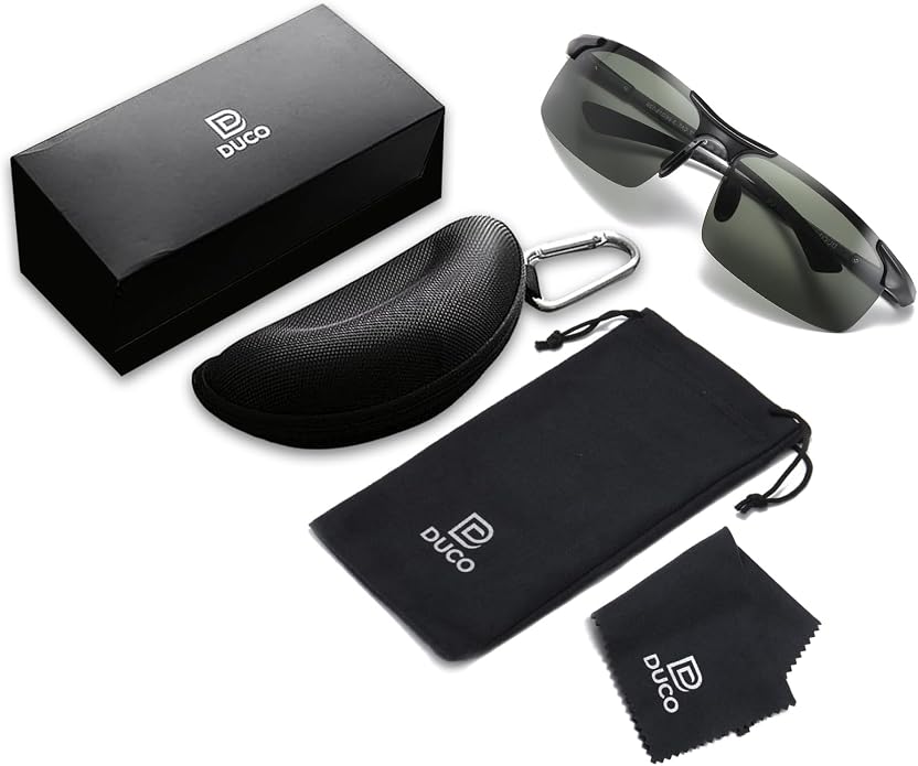 DUCO Polarized Sunglasses Mens Ultralight Carbon Fiber Sun Glasses for Men Driving Sports Fishing UV400 Protection DC8277