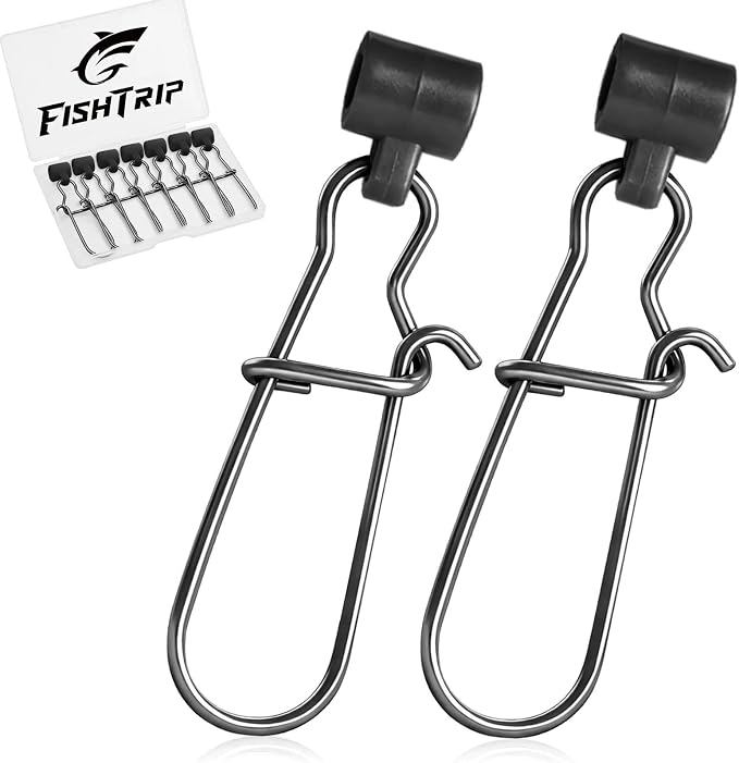 FishTrip Sinker Slides for Fishing Rigs - 25/50/100pcs Duo Lock Snaps for Fishing Line Heavy Duty Weights Sinkers Saltwater Connector Accessories