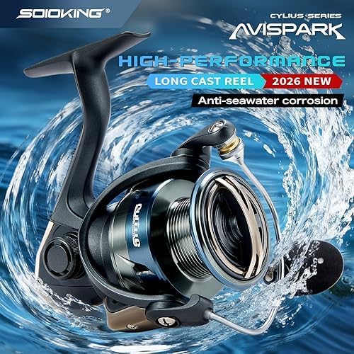 Soloking Avispark Spinning Reels High-Performance Smooth Long Cast, 5.2:1 Carbon Fiber 33LBs Max Linear Drag Saltwater Freshwater Fishing Reel 2026 New Model