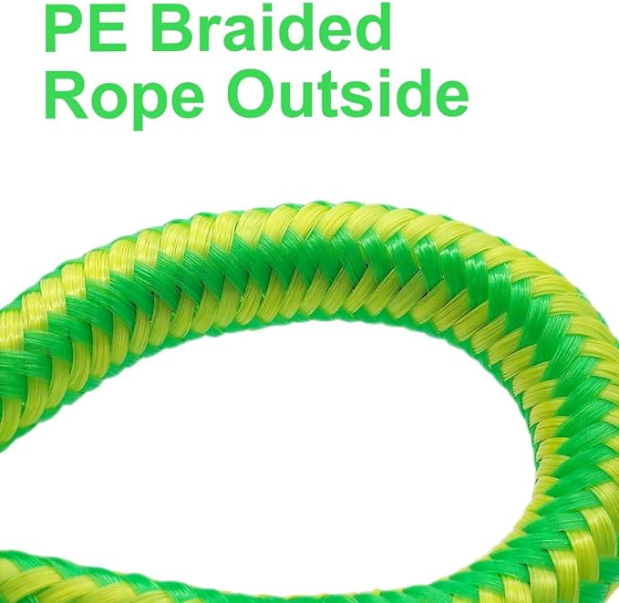 Boat Bungee Dock Lines, Mooring Rope for Docking with Loop, Boat Ropes, Boat Accessories, Quick and Easy Dock for PWC, Kayak, Seadoo, WaveRunner, Pontoon, Bass Boat (Green&Yellow)