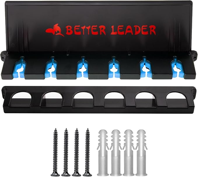 Vertical Fishing Rod Holder for Garage, Fishing Pole Holders- Holds Up to 6 Rods or Combos, Wall Mount Fishing Pole Rack, Fits Most Rods of Diameter 3-19mm, Fishing Gifts for Men