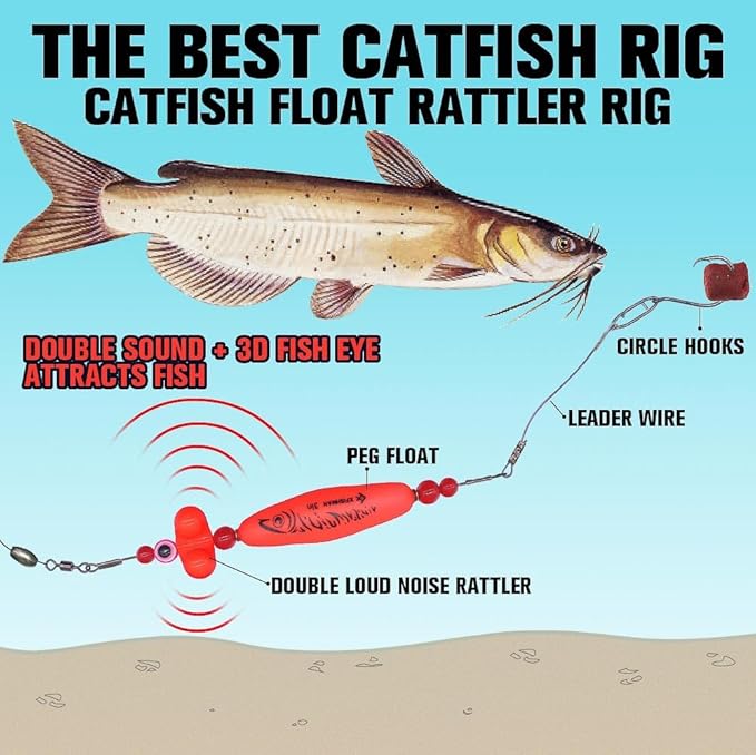 Catfish-Rig-for-Bank-Fishing-Catfishing-Tackle-Floats-with-Rattler-Santee Cooper Rig Equipment