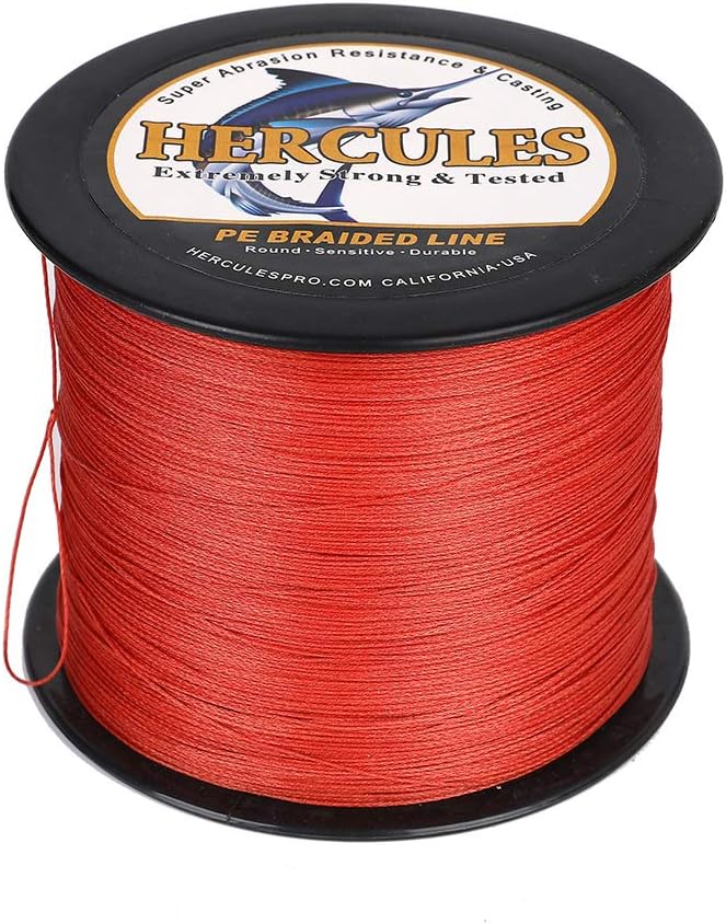 HERCULES Cost-Effective Super Strong 4 Strands Braided Fishing Line 6LB to 100LB Test for Salt-Water, 109/328 / 547/1094 Yards (100M / 300M / 500M / 1000M), Diam# 0.08MM - 0.55MM, Hi-Grade