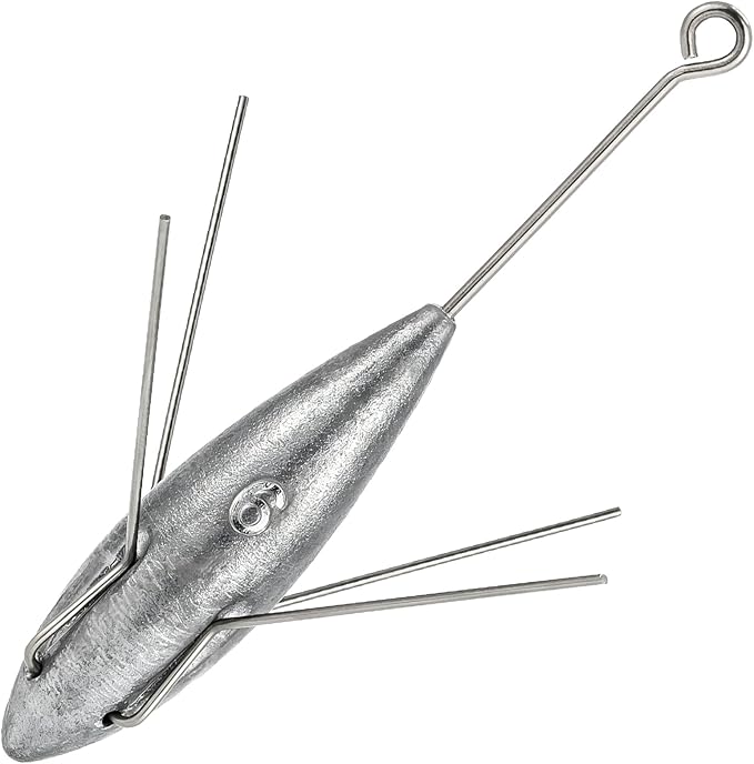 Dr.Fish 5 Pack Sputnik Sinker Spider Sinker 2oz-10oz Surf Fishing Lead Weight Pyramid Saltwater Beach Casting Sea Fishing