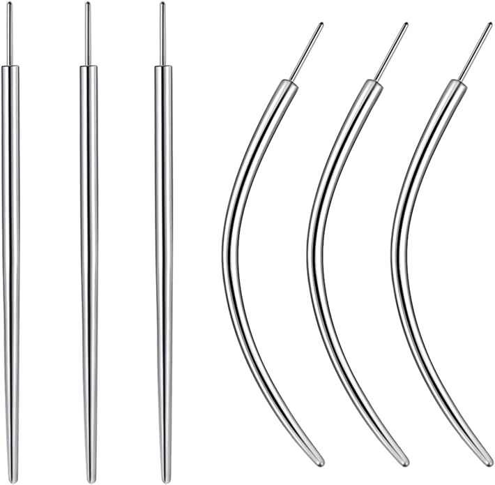 G23 Titanium Threadless Piercing Taper 16G/18G/20G Flat Back Earring Applicator Tool Insertion Pin for Push In Nose Lip Ear Tragus Helix Body Piercing Jewelry Stretcher Assistant Tool