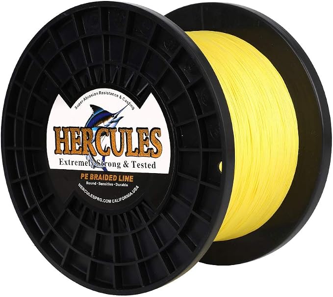HERCULES Cost-Effective Super Cast 8 Strands Braided Fishing Line 10LB to 300LB Test for Salt-Water,109/328/547/1094 Yards(100M/300M/500M/1000M),Diam.#0.12MM-1.2MM,Hi-Grade Performance,Variety Colors