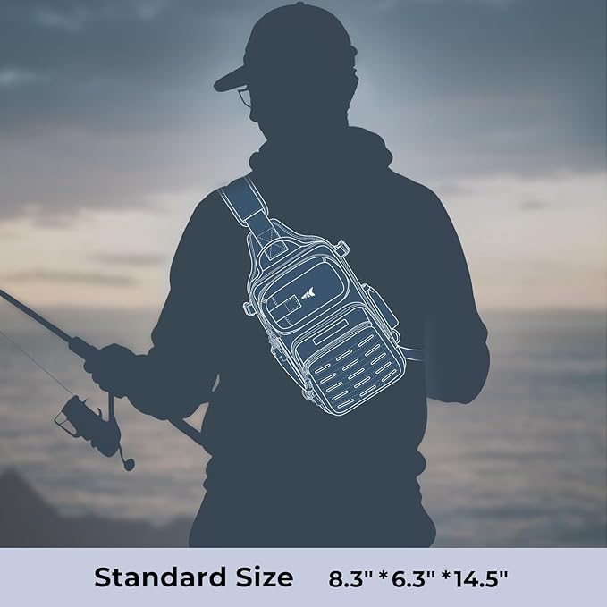 KastKing BlowBak Tactical Sling Tackle Bag-Lightweight Fishing Backpack Storge Fishing Gear and Equipment,Gift for Men