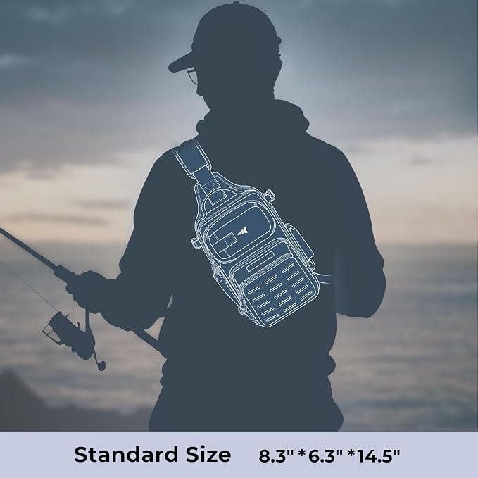 KastKing BlowBak Tactical Sling Tackle Bag-Lightweight Fishing Backpack Storge Fishing Gear and Equipment,Gift for Men