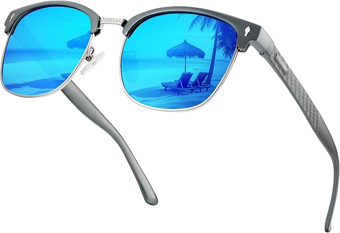 BIRCEN Mens Polarized Sunglasses for Driving: Al-Mg Metal UV Protection Sun Glasses Square Shades for Fishing Travel 2026