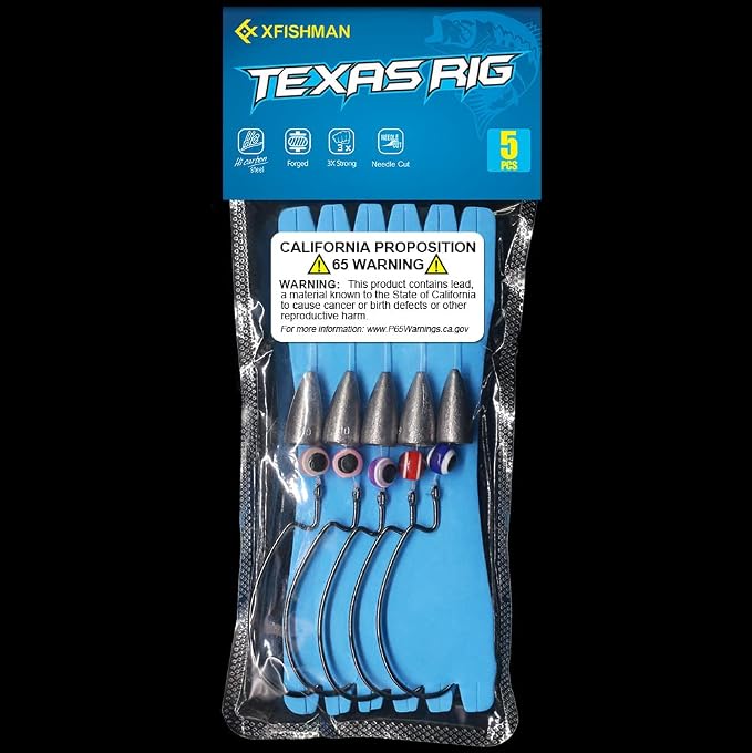 Texas-Rigs-for-Bass-Fishing-Leaders-with-Weights-Hooks-Rigged-Line-Kit