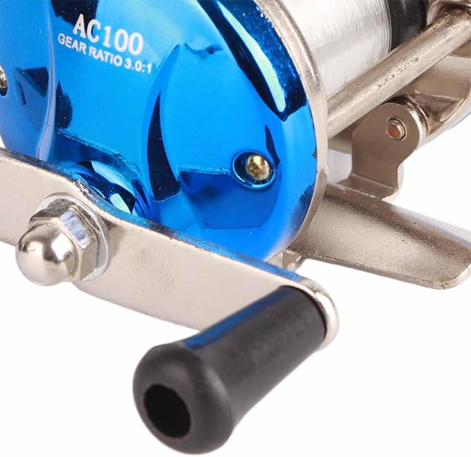 Fishing Reel, RoundBaitcasting Reel Conventional Fihsing Wheel with Line Lure Reel for Catfish, Salmon/Steelhead, Striper Bass and Inshore Saltwater Fishing(Blue)