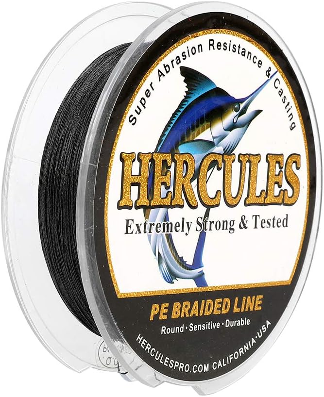 HERCULES Cost-Effective Super Strong 4 Strands Braided Fishing Line 6LB to 100LB Test for Salt-Water, 109/328 / 547/1094 Yards (100M / 300M / 500M / 1000M), Diam# 0.08MM - 0.55MM, Hi-Grade