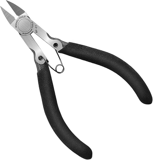 BOENFU 5 inch Flush Cutters Precision Wire Cutters Wire Snips Small Wire Nippers, Ideal for Crafts, Model, Electronics, Zip Ties, Jewelry Making