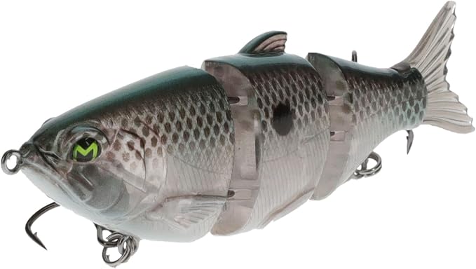 Lew's MachShad Fishing Lure, Lipless Jointed Swimbait, Realistic Swimming Action, Slow Sinking, Size 4 Mustad KVD Elite Short Triple Grip Treble Hooks