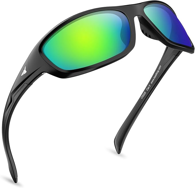 KastKing Hiwassee Polarized Sport Sunglasses for Men and Women, Wrap Sunglasses for Fishing Cycling and Running,UV Protection