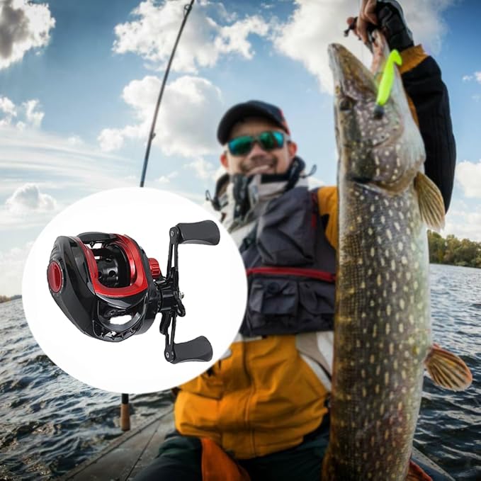 Metal Baitcasting Reel Lightweight Powerful Smooth, Long Cast Fishing Reel for Saltwater Freshwater, Anti Explosion Line Function, 7.2:1 Gear Ratio, 8kg Braking Force